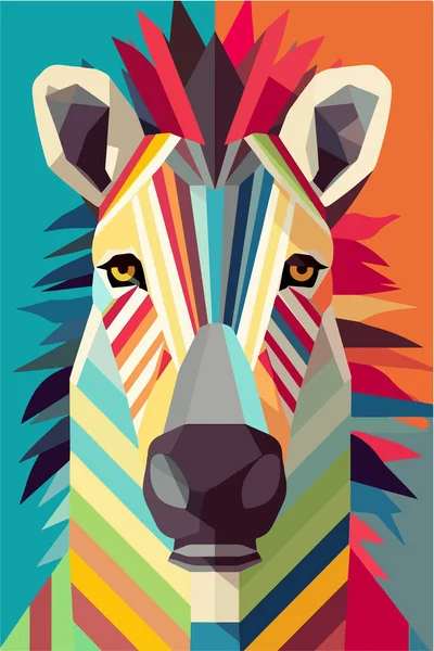 Illustration Vectorielle Colorée Avec Lion — Image vectorielle