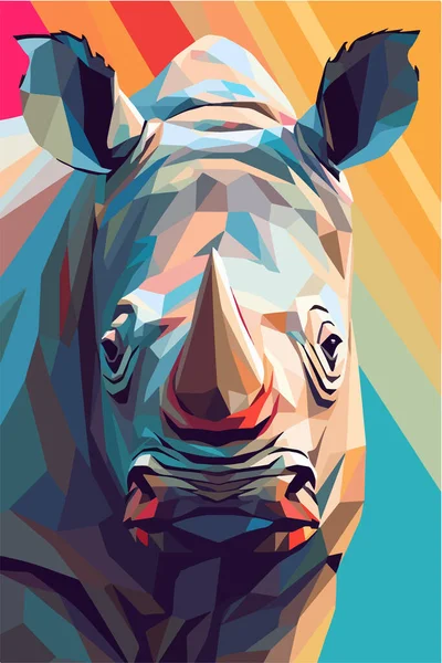 Fondo Abstracto Vector Rinoceronte Poligonal — Vector de stock