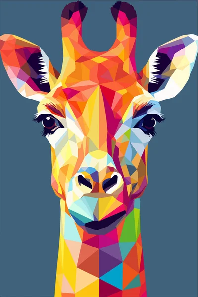 Vector Illustration Portrait Giraffe — Stock Vector