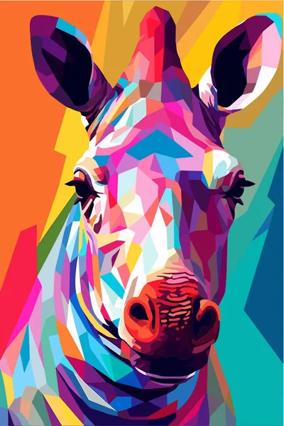 Tête Vache Abstraite Colorée Illustration Vectorielle — Image vectorielle
