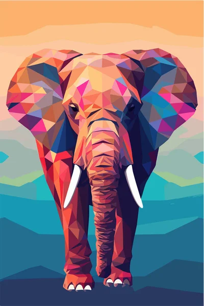 Абстрактная Векторная Иллюстрация Слона — стоковый вектор
