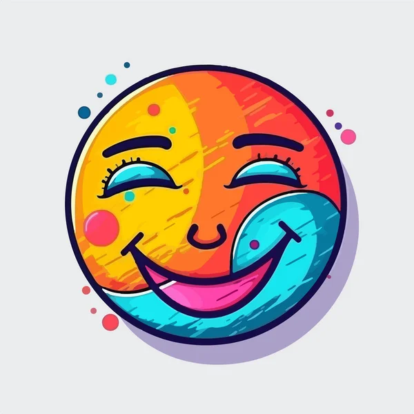 Lustiges Gesicht Mit Smiley Gesicht Vektorillustration — Stockvektor