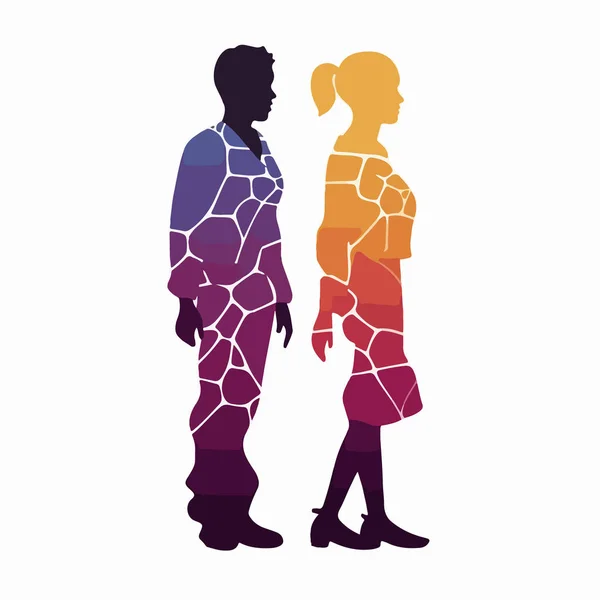 stock vector silhouette of a man and woman 