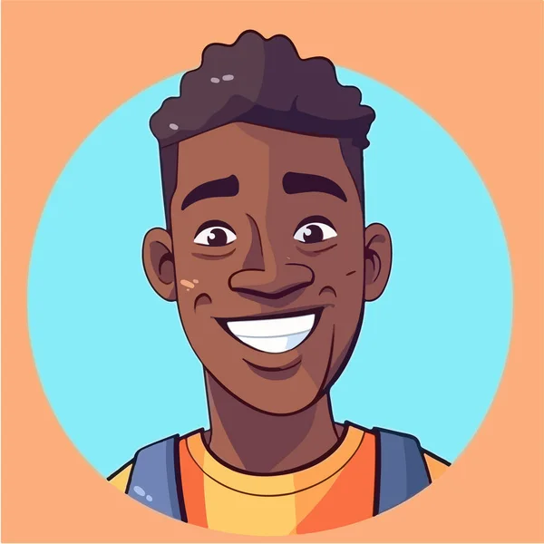 African American Guy Smiling — Stock Vector