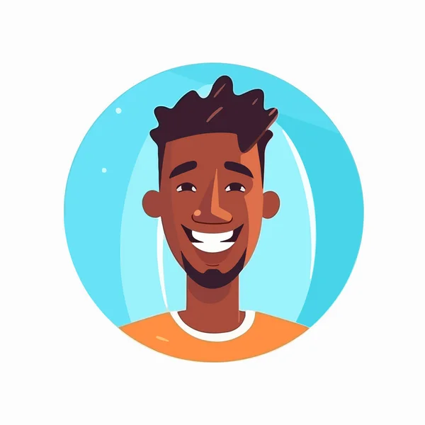 Hombre Africano Con Cara Sonriente Feliz — Archivo Imágenes Vectoriales