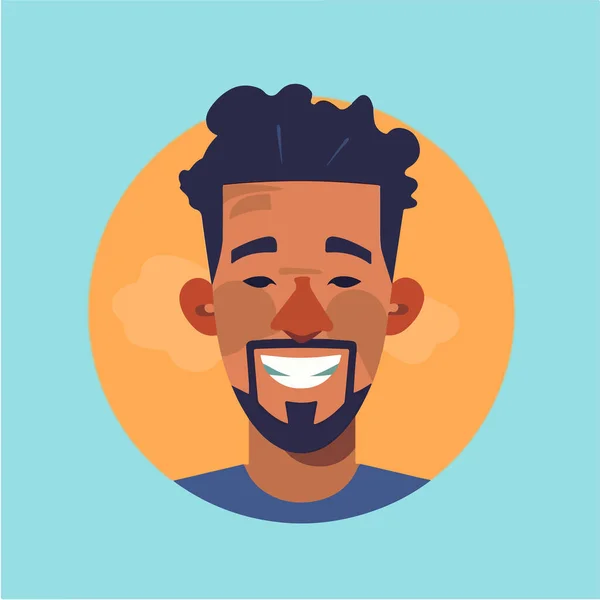 Hombre Afroamericano Con Barba Sonriendo — Archivo Imágenes Vectoriales