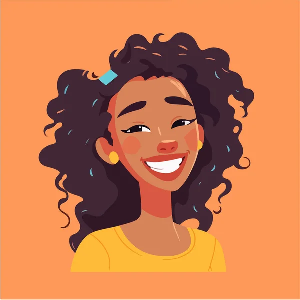 stock vector happy african girl portrait vector illustration 