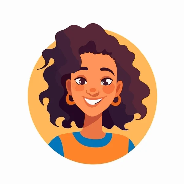 stock vector happy african american girl smiling and looking at camera 