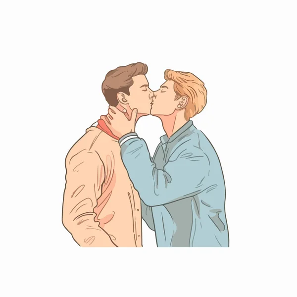Couple Kissing Vector Illustration — Stock Vector