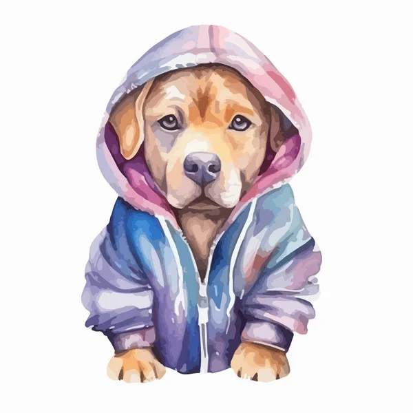 Cão Bonito Chapéu Ilustração Animal Animal Para Crianças Moda Roupas — Vetor de Stock