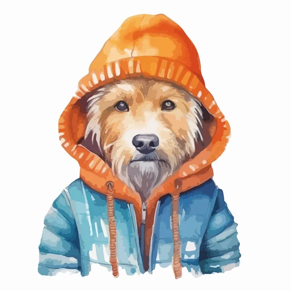 Vektor Illustration Eines Hundes Mit Hut — Stockvektor