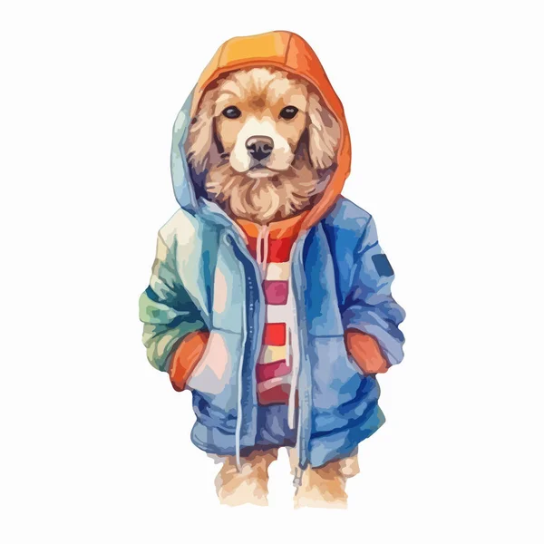 Perro Una Gorra Con Perro Ilustración Animal — Vector de stock