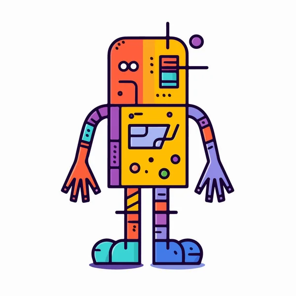 Robot Character Design Vector Icon — Stock Vector