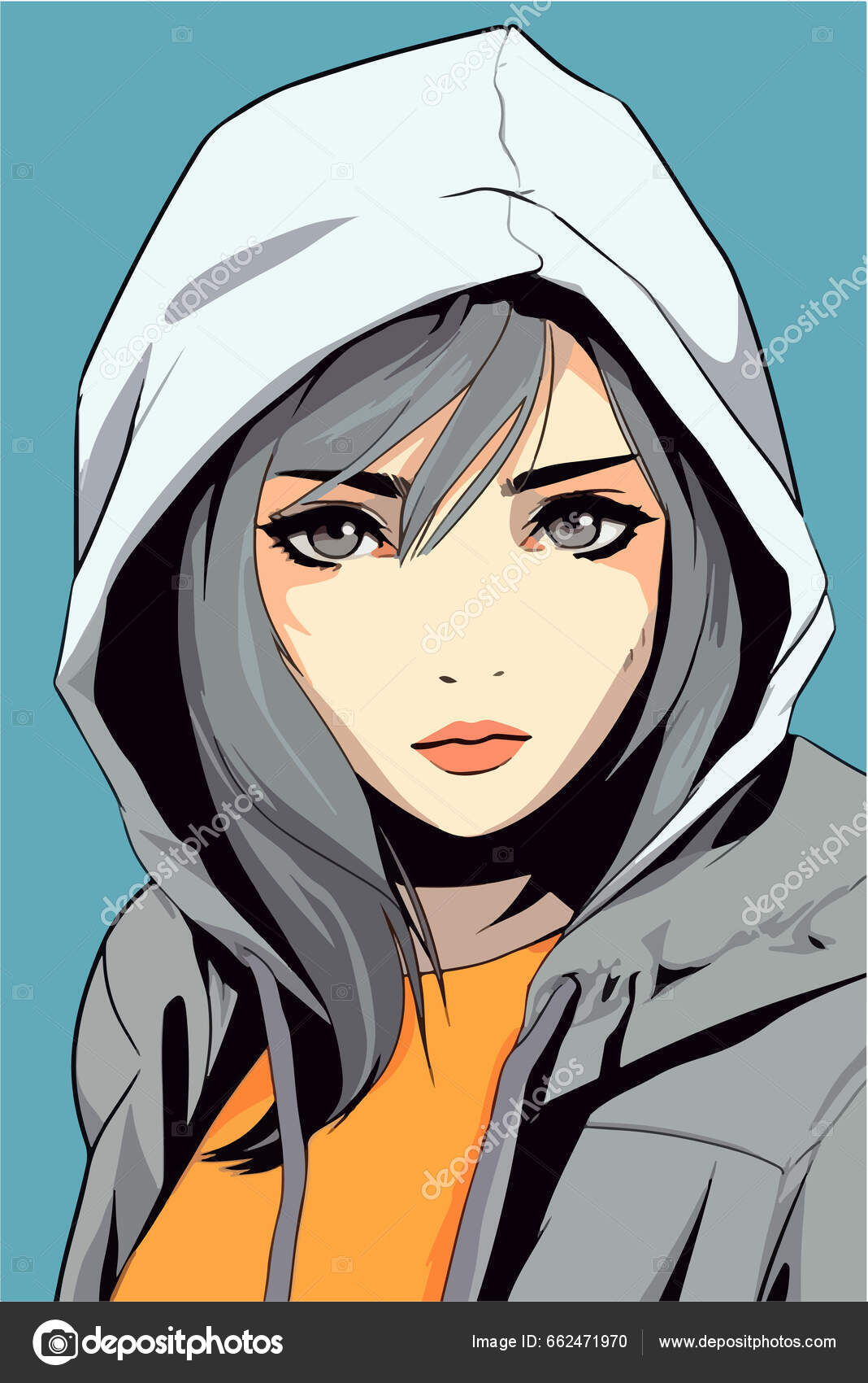 Estilo Anime De Mulher Feliz Ilustração do Vetor - Ilustração de