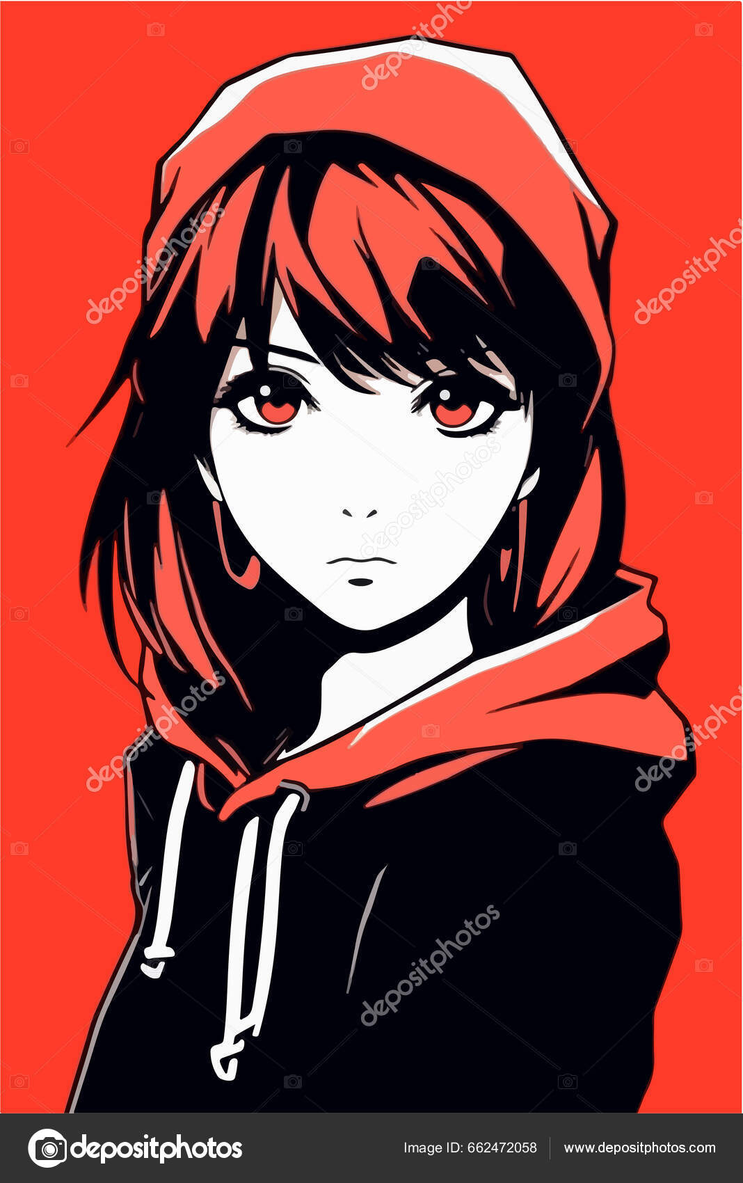 anime girl design with happy face Stock Vector Image & Art - Alamy