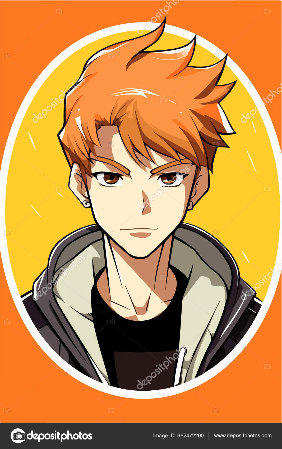 Anime boy or man cartoon icon