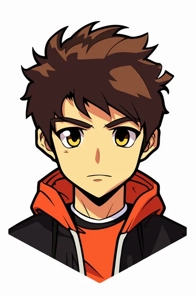 Dessin Illustration Vectoriel Style Anime Jeune Homme Dessin Animé Manga — Image vectorielle