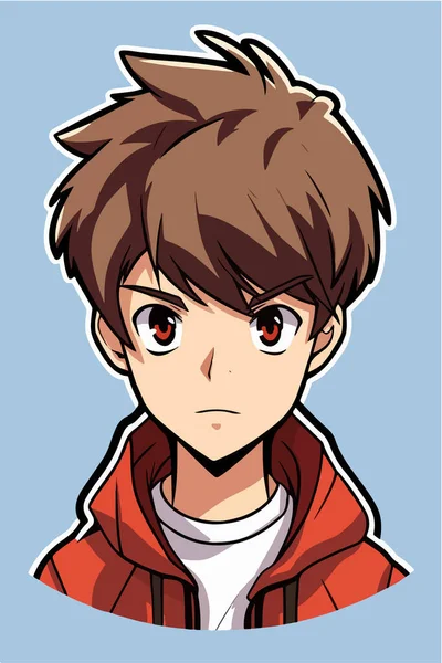 Hombre Joven Anime Estilo Carácter Vector Ilustración Diseño Manga Anime — Vector de stock