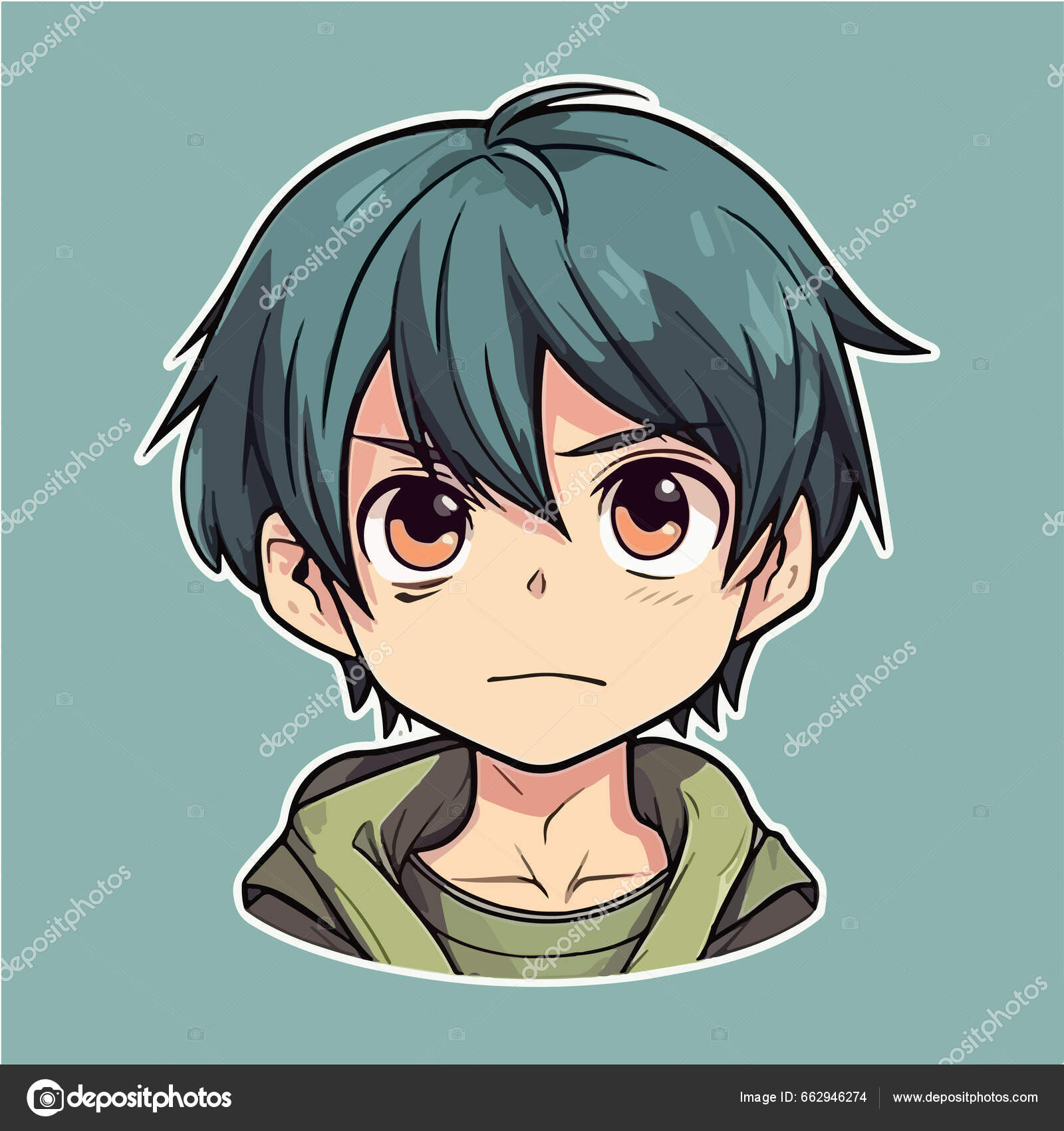 Guy anime avatar stock vector. Illustration of design - 255501495