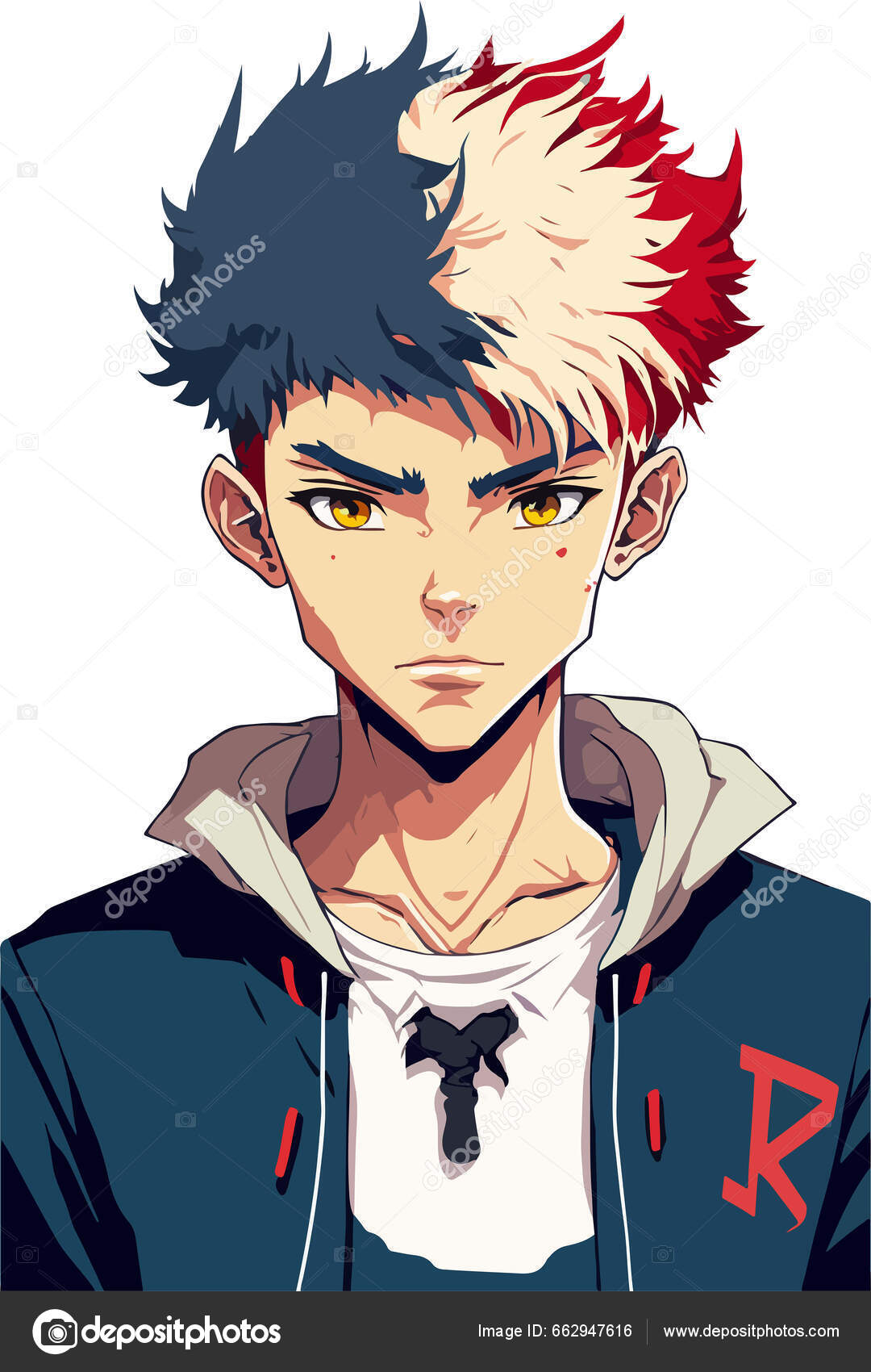 Jovem desenho de ilustração vetorial de personagem de estilo anime manga anime  boy