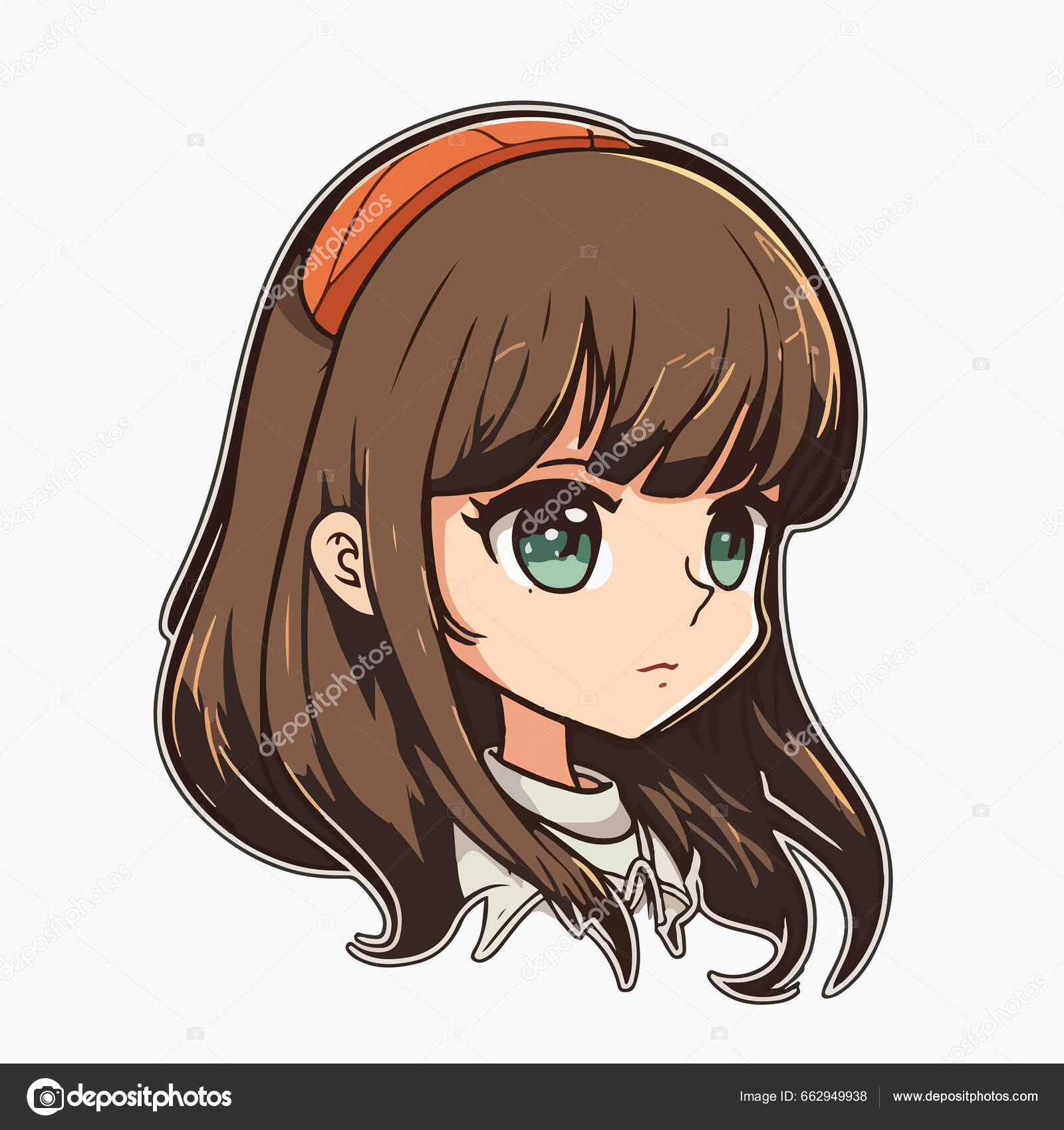 Personagem Desenho Animado Anime Mangá Menina imagem vetorial de  nadunprabodana© 662947876