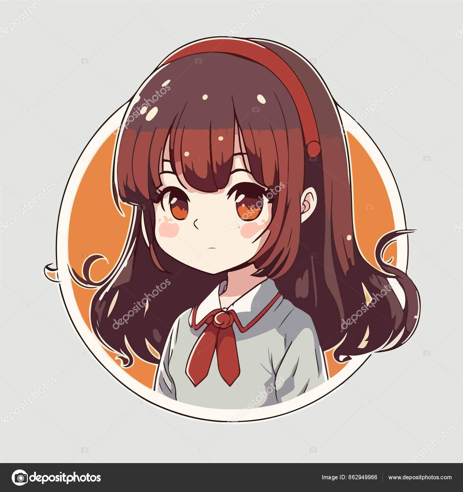 Cute Anime Girl Stock Illustration