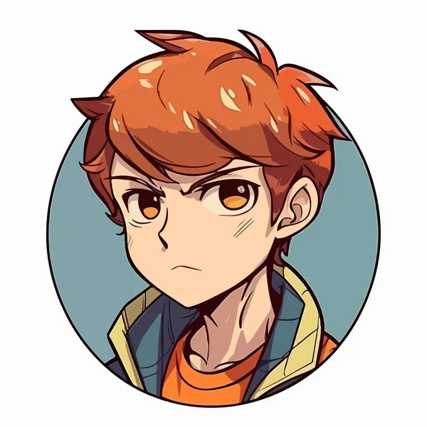 Cute Boy Orange Hair — Stock Vector