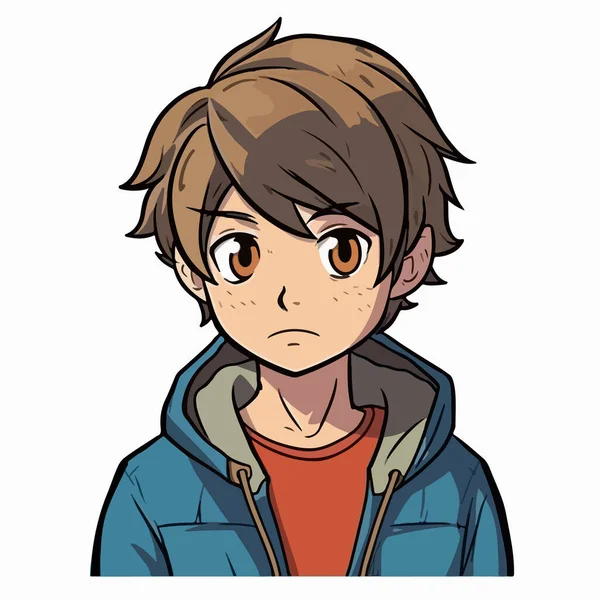 Desenho de ilustração vetorial de personagem de estilo anime jovem manga  anime boy
