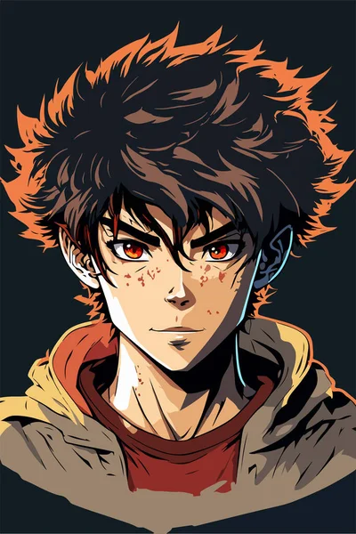 Design De Ilustração Do Vetor De Caracteres Estilo Anime Jovem. Manga Anime  Garoto Isolado Ilustração do Vetor - Ilustração de cabelo, preto: 281620871