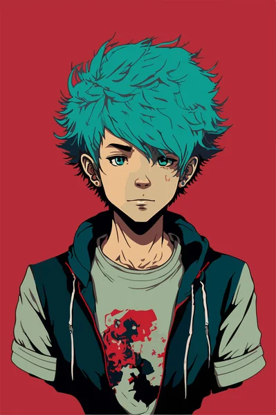 Young Anime Boy Hoodie Character Design Stock Illustration 2032125095