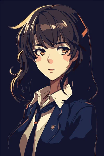 Anime Stijl Anime Portret Anime Meisje — Stockvector