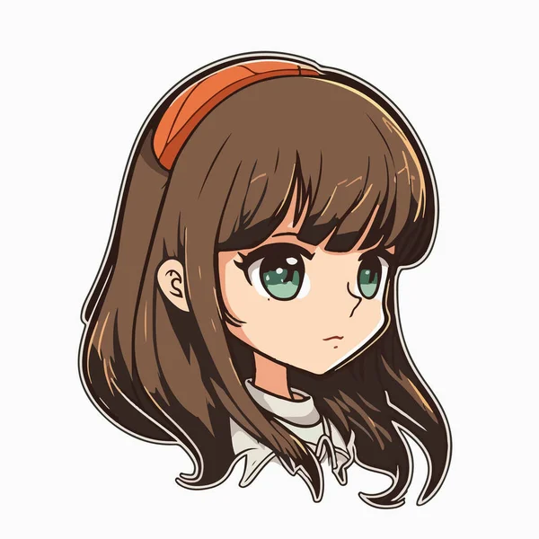 Anime Manga Meisje Karakter Vector Illustratie Ontwerp — Stockvector