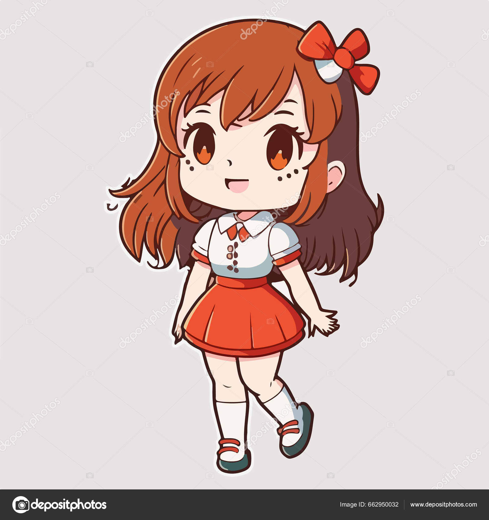 Cute Anime Girl Stock Illustration