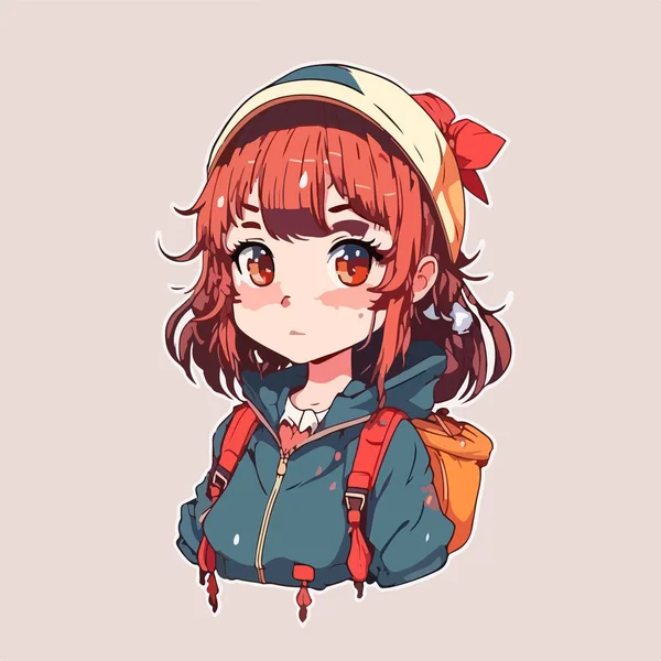 Mignon Fille Personnage Dessin Animé — Image vectorielle