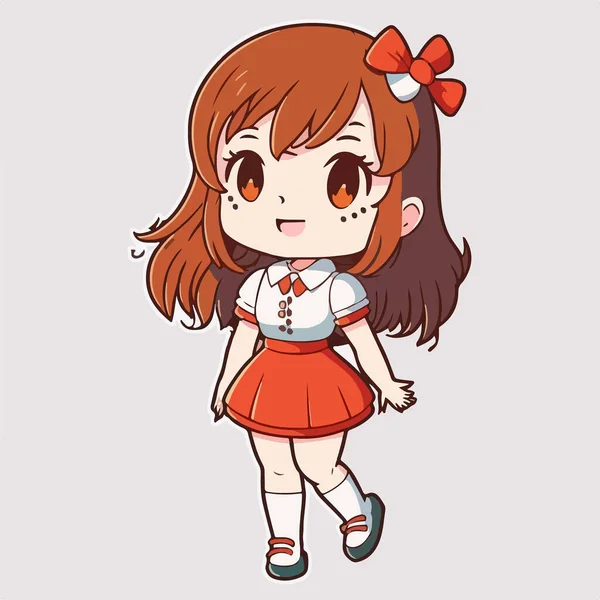 Roztomilé Anime Dívka Charakter — Stockový vektor