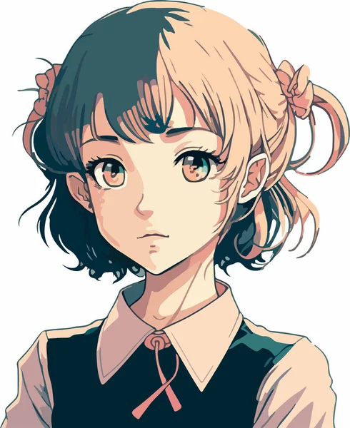 Anime Girl Anime Style Portrait — Stockvektor