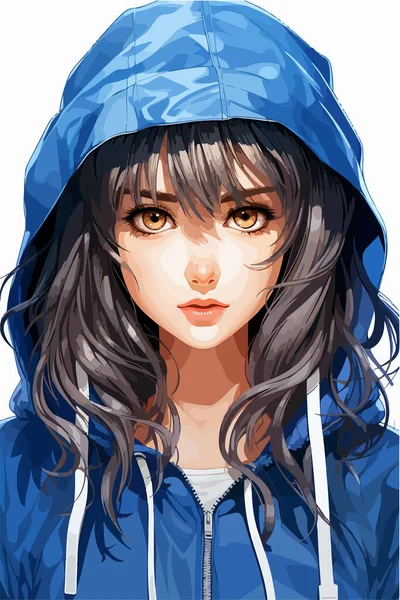 Linda anjo no estilo anime ilustração stock. Ilustração de menina