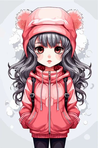 Κορίτσι Χειμωνιάτικα Ρούχα — Διανυσματικό Αρχείο