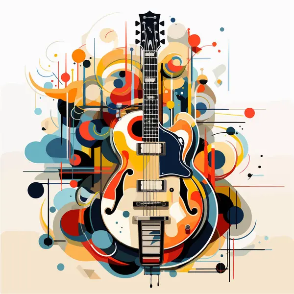 Music Background Musical Guitar — Stock Vector
