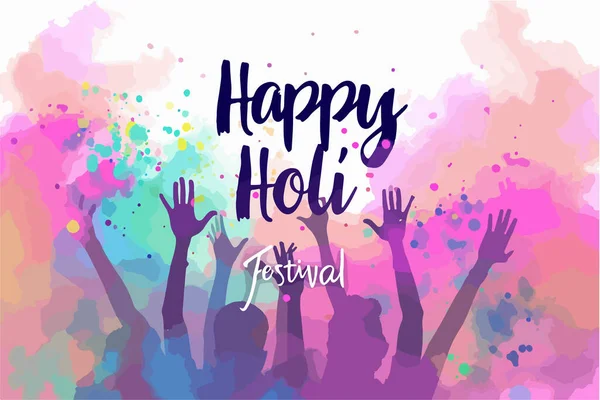 Happy Holi Festival Nápis — Stockový vektor