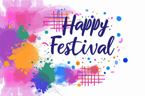 Happy Holi Φεστιβάλ Σχεδιασμός Αφίσας — Διανυσματικό Αρχείο