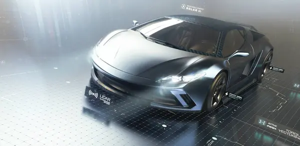 Futuristic Car Futuristic Surface Blueprint — Stock Photo, Image