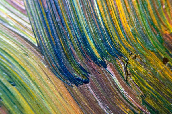 Selektiver Fokus Der Farbstriche Abstrakte Bunte Hintergrund Nahaufnahme Gemischter Pinselstriche — Stockfoto