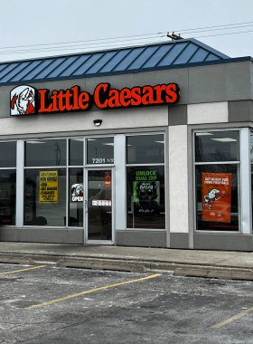 Little Caesars pizza restaurant location in Morton Grove, Illinois.