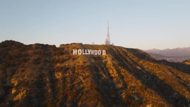 Los Angeles California Usa Aerial Drone View White Huge Letters — Video Stock