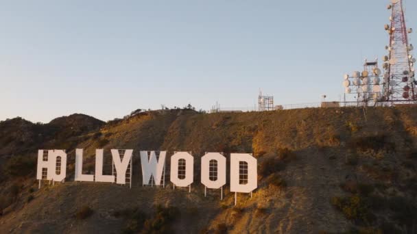 Iconic American Landmark Travel West Coast California Los Angeles Aerial — Stock video