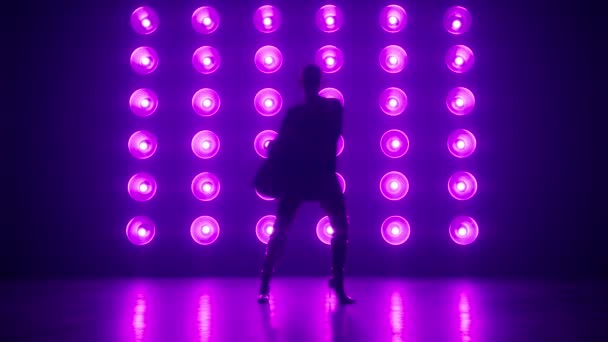 Silhouette Talented Young Hip Hop Dancer Hip Hop Rnb Street — 图库视频影像