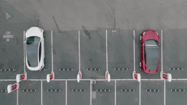 Feb 2023 Лос Энджелз Калифорния Сша Сверху Снимок Современных Автомобилей — стоковое видео