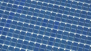 Güneşli yaz gününde güneş enerjisi istasyonunun havadan görünüşü. Mavi güneş çiftliğinin Drone Top View 'ı. Kopyalama alanı ile yenilenebilir enerji kavramı. Büyük Ada, Hawaii, ABD 4K 'deki Güneş Enerjisi İstasyonu' nun hava görüntüsü.