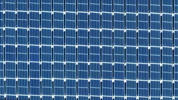 美国夏威夷州大岛太阳能发电站的空中拍摄 阳光明媚的夏日 太阳能发电站的无人机视图 蓝色太阳能农场的无人机顶部视图 具有复制空间的可再生能源概念 — 图库视频影像